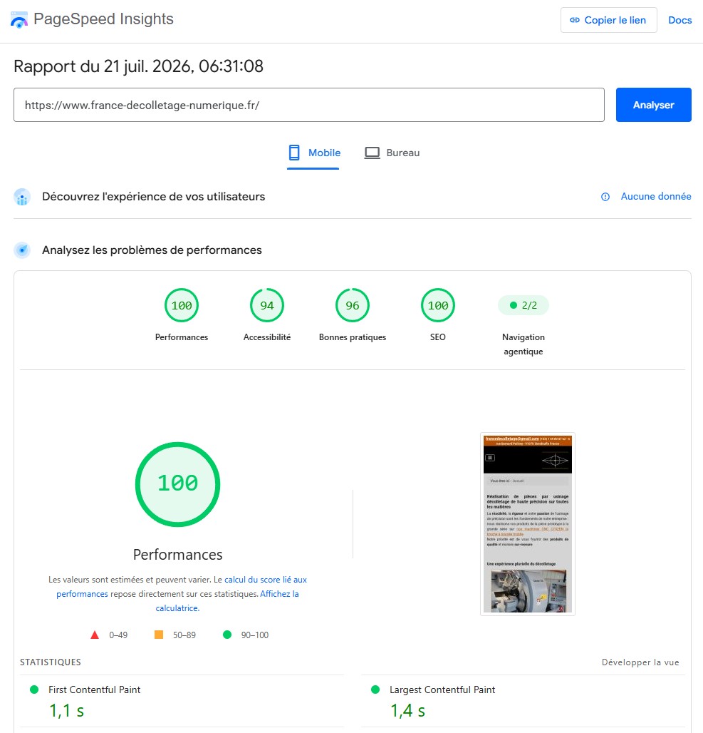 perf pagespeed 21 07 2026